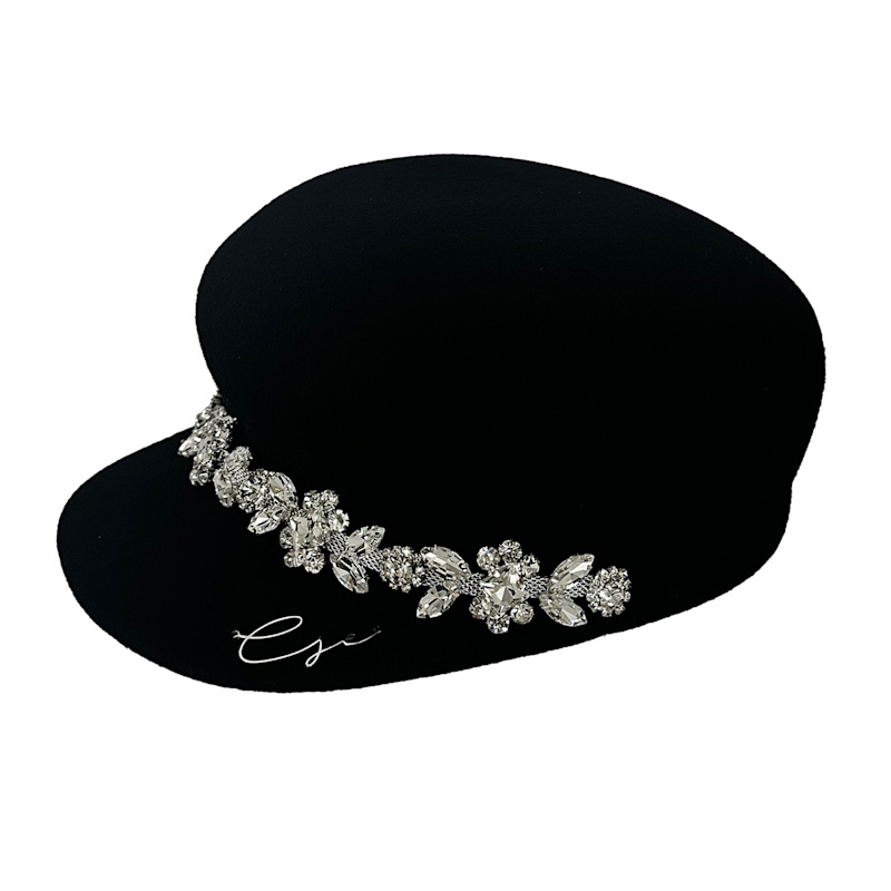 Thumbnail of Wool Crystal Embellished Sailor Boy Cap image