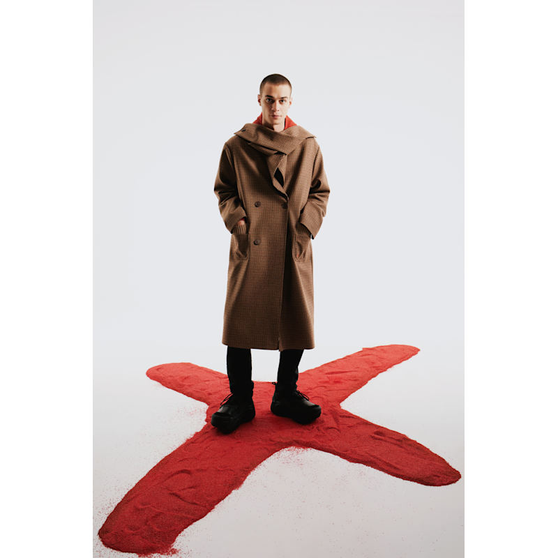 Thumbnail of Wool Houndstooth Long Coat - Men image