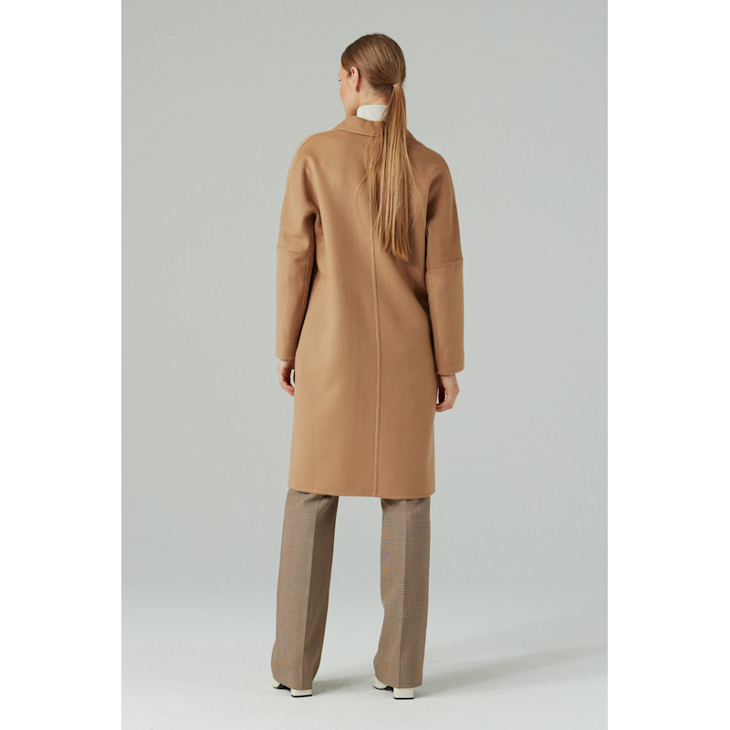 Wool and Camel Hair Buttoned Coat