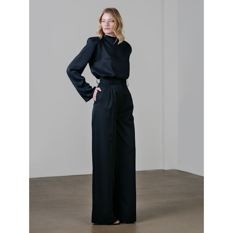 Thumbnail of Wool Wide Leg Trousers - Black image