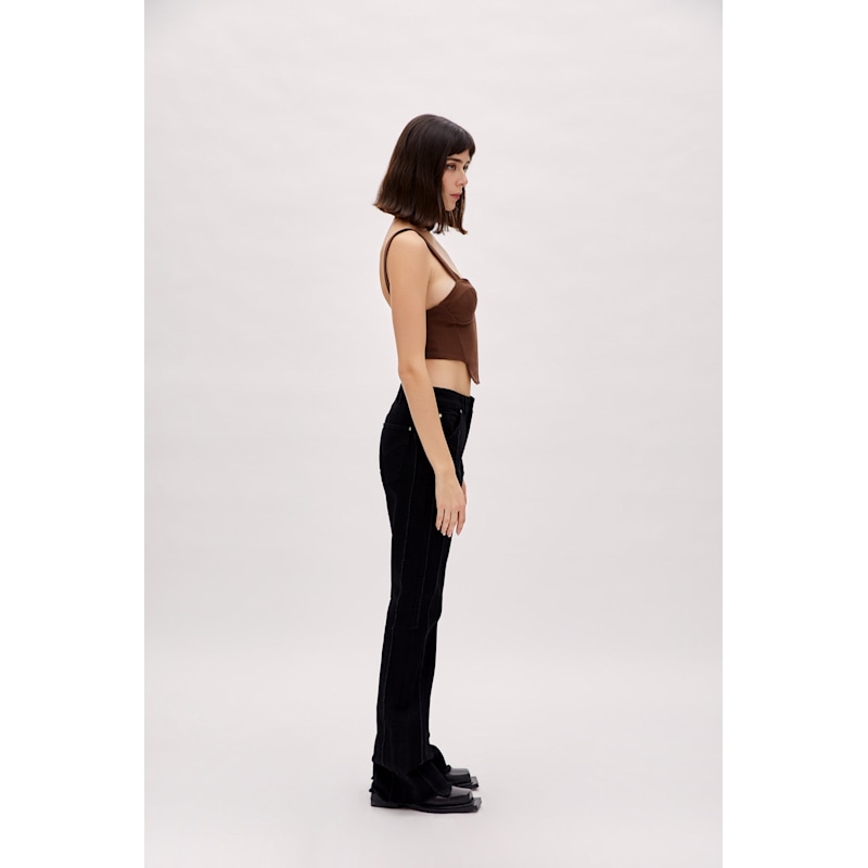 Thumbnail of Woven Corset Top Brown image