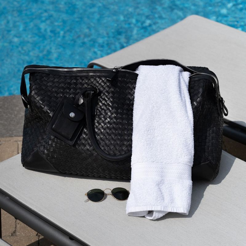 Thumbnail of Handmade Woven Leather Duffle, Large Weekender Bag image