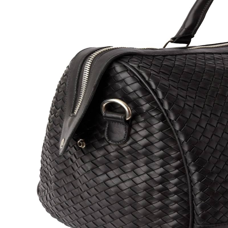 Thumbnail of Handmade Woven Leather Duffle, Large Weekender Bag image