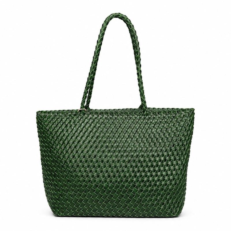 Thumbnail of Woven Eco Leather Handbag 'Amadea' - Green image