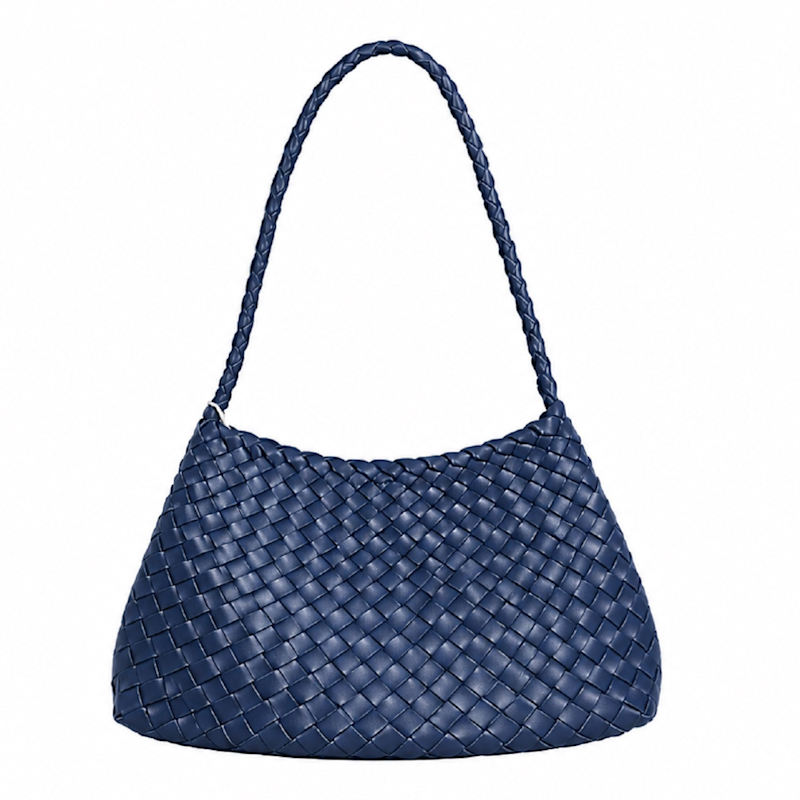 Thumbnail of Woven Vegan Leather Sling Bag 'Leontina' - Blue image