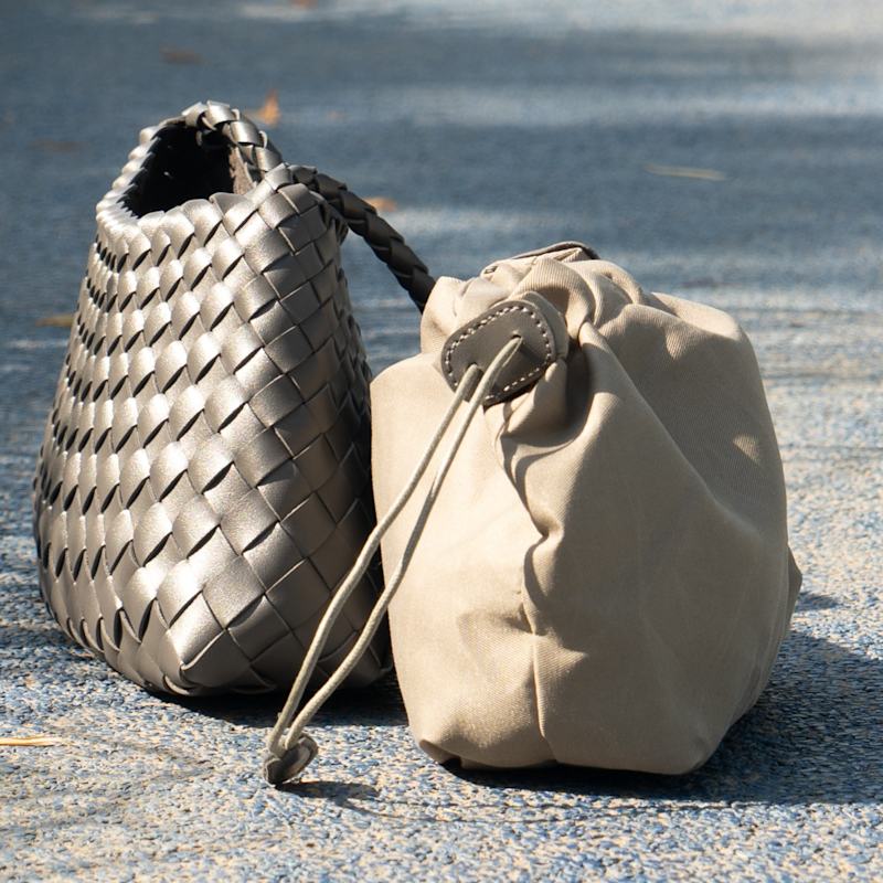 Thumbnail of Woven Vegan Leather Sling Bag 'Leontina' - Green image