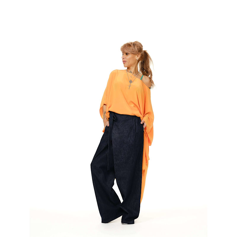 Thumbnail of Wrap-Front Wide-Leg Jeans image