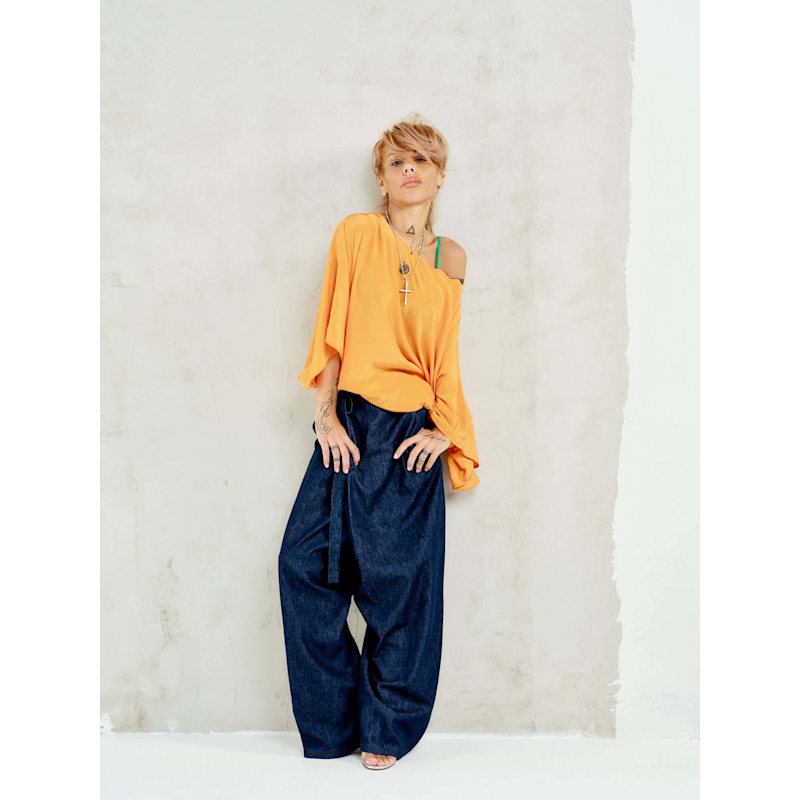 Thumbnail of Wrap-Front Wide-Leg Jeans image