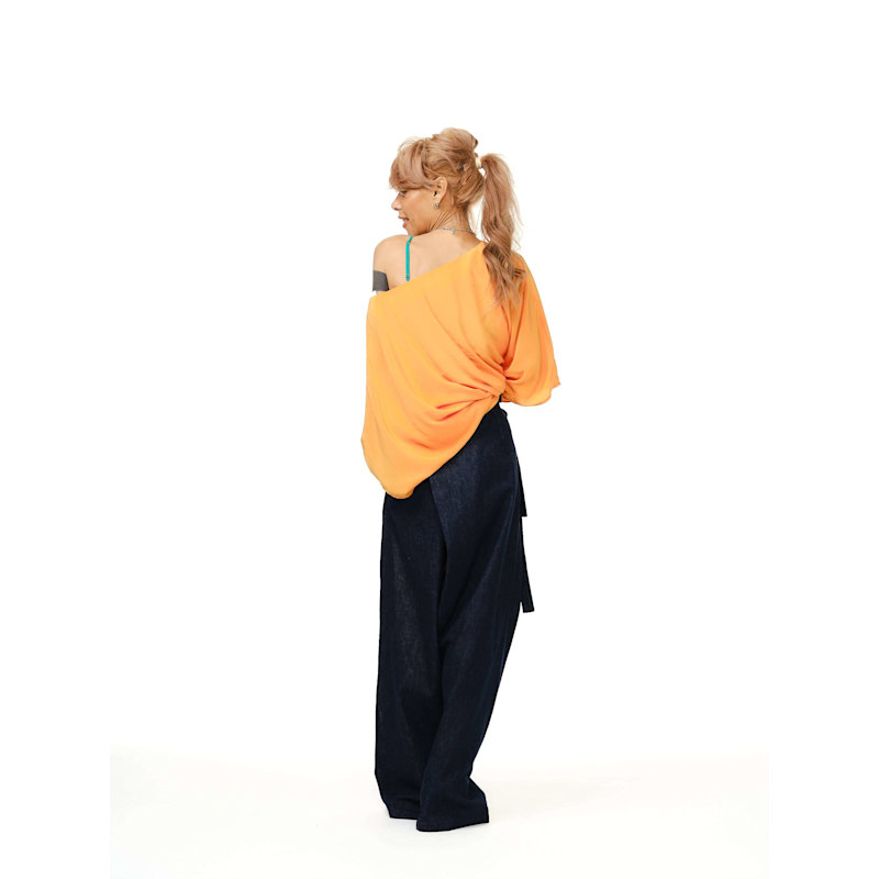 Thumbnail of Wrap-Front Wide-Leg Jeans image