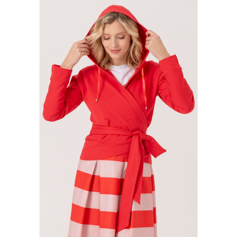 Wrap Hoodie Red | Marianna Déri | Wolf & Badger