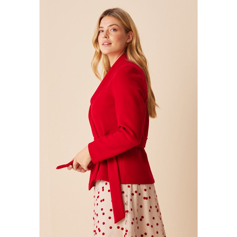 Wrap Jacket With Shawl Collar Red | Marianna Déri | Wolf & Badger