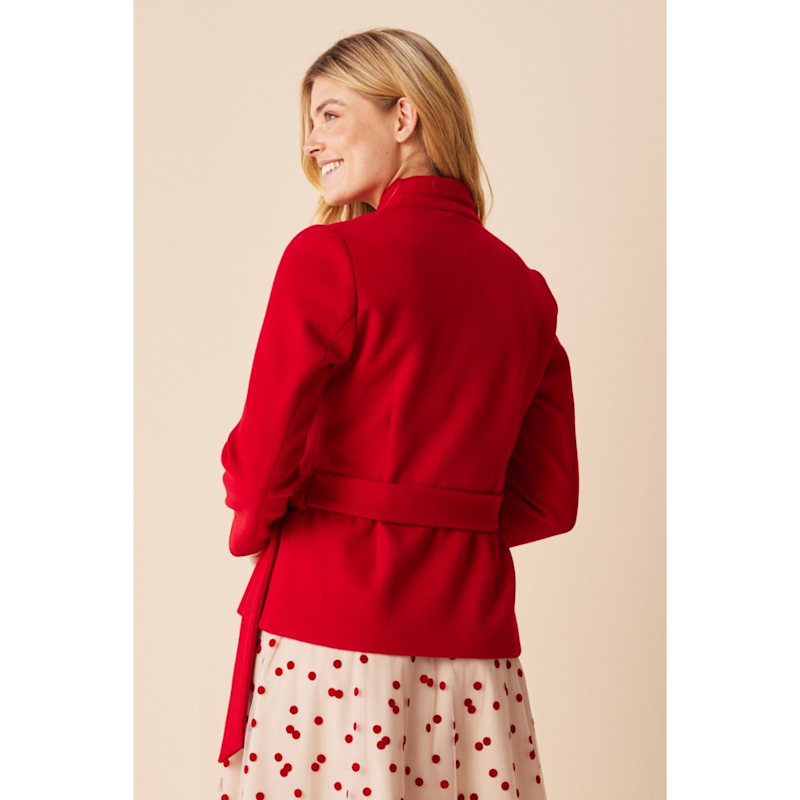 Thumbnail of Wrap Jacket With Shawl Collar Red image
