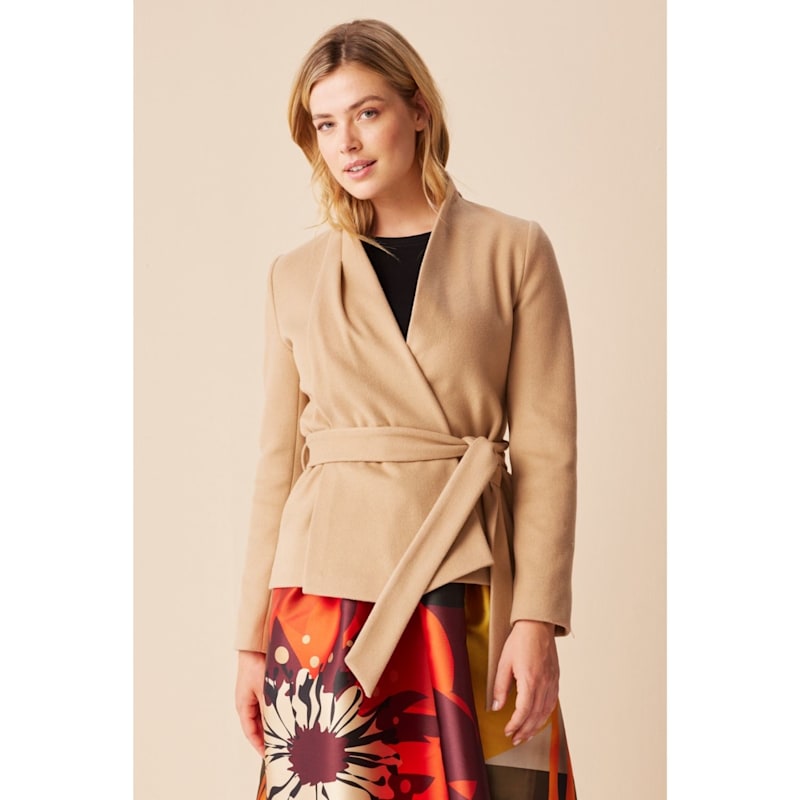 Thumbnail of Wrap Jacket With Shawl Collar Sand image