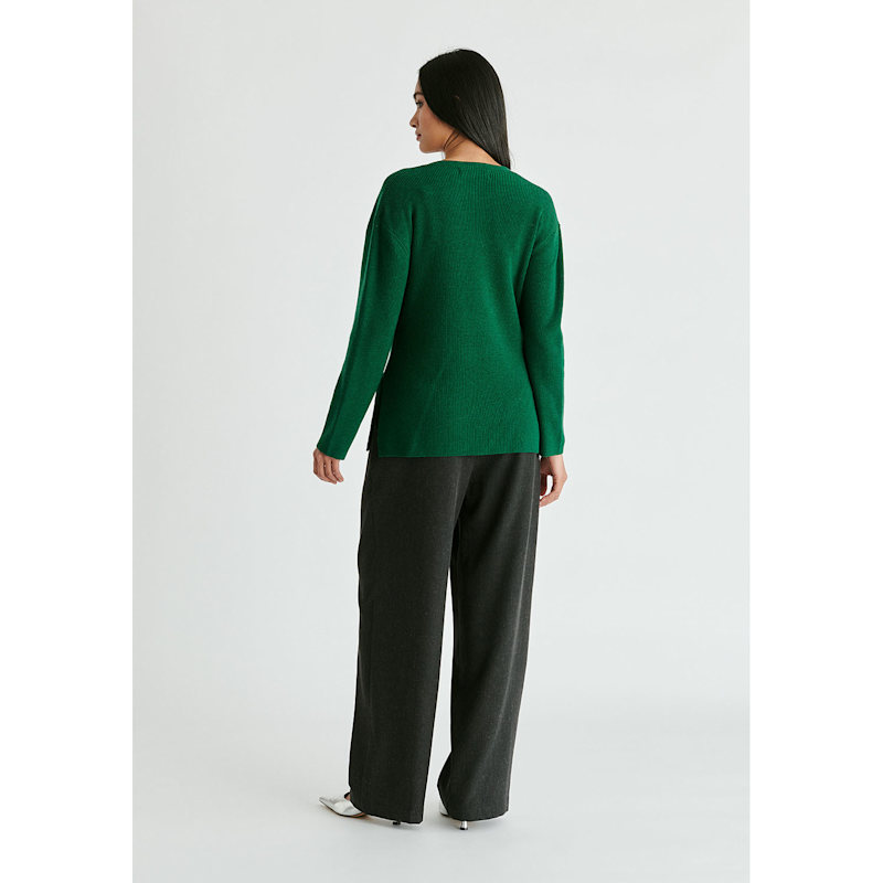 Thumbnail of Wrap Side Tie Knit Jumper In Green image