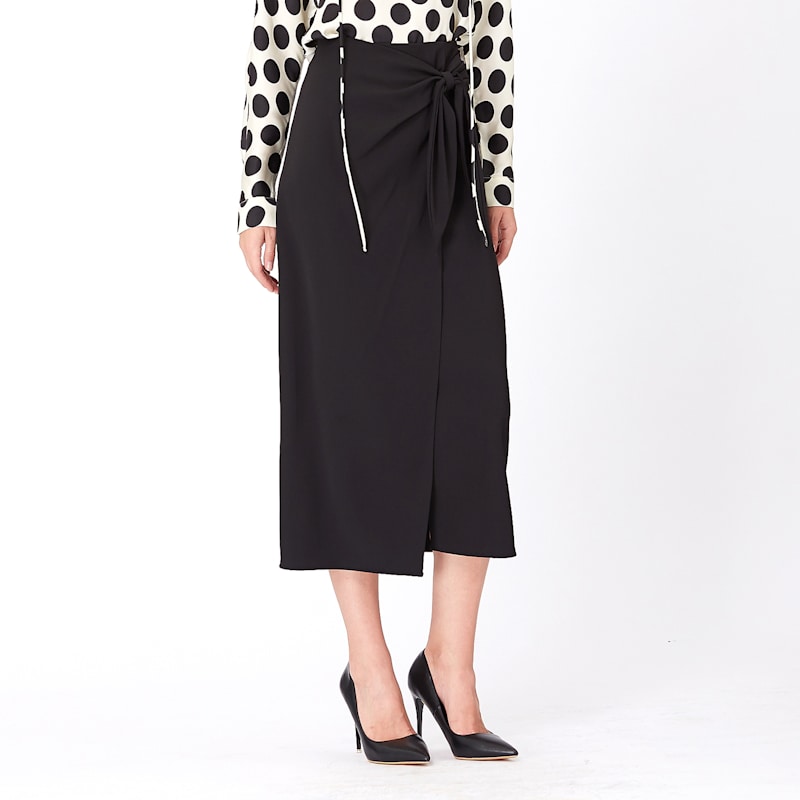 Thumbnail of Wrap Skirt Tied On Side - Black image