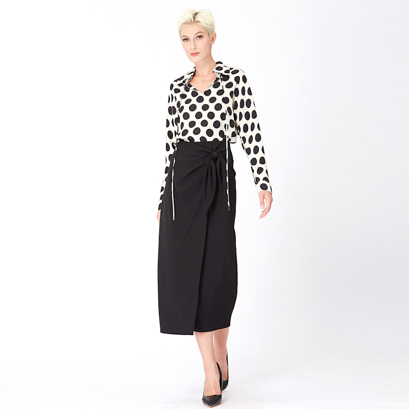 Thumbnail of Wrap Skirt Tied On Side - Black image