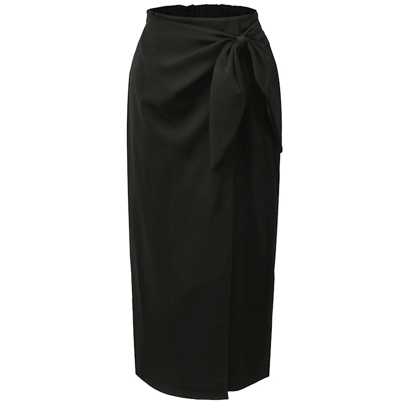 Thumbnail of Wrap Skirt Tied On Side - Black image