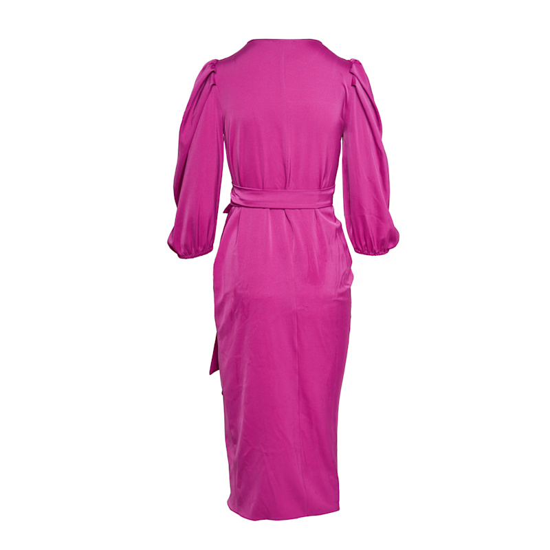 Thumbnail of Wrap Three Quarter Length Puff Sleeve Dress image