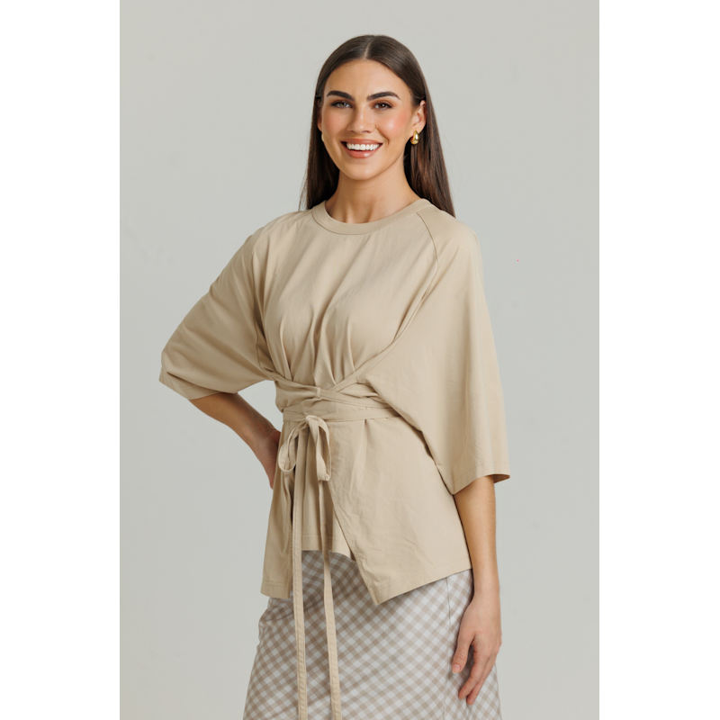 Thumbnail of Wrap Tie Tee Tan image
