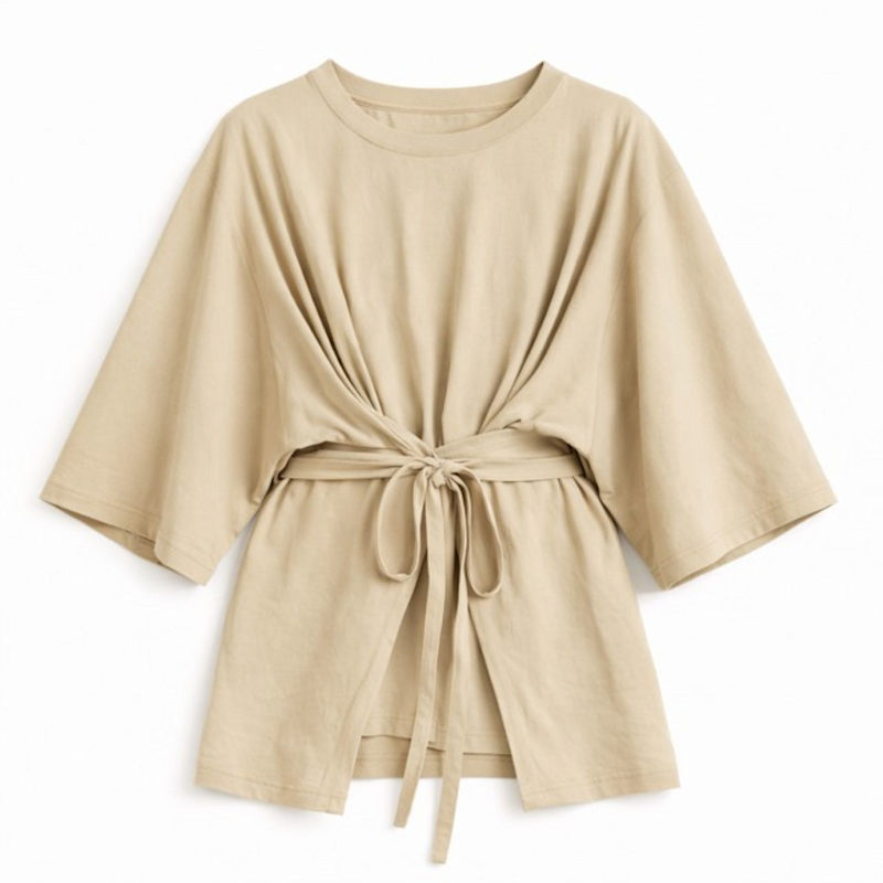 Thumbnail of Wrap Tie Tee Tan image