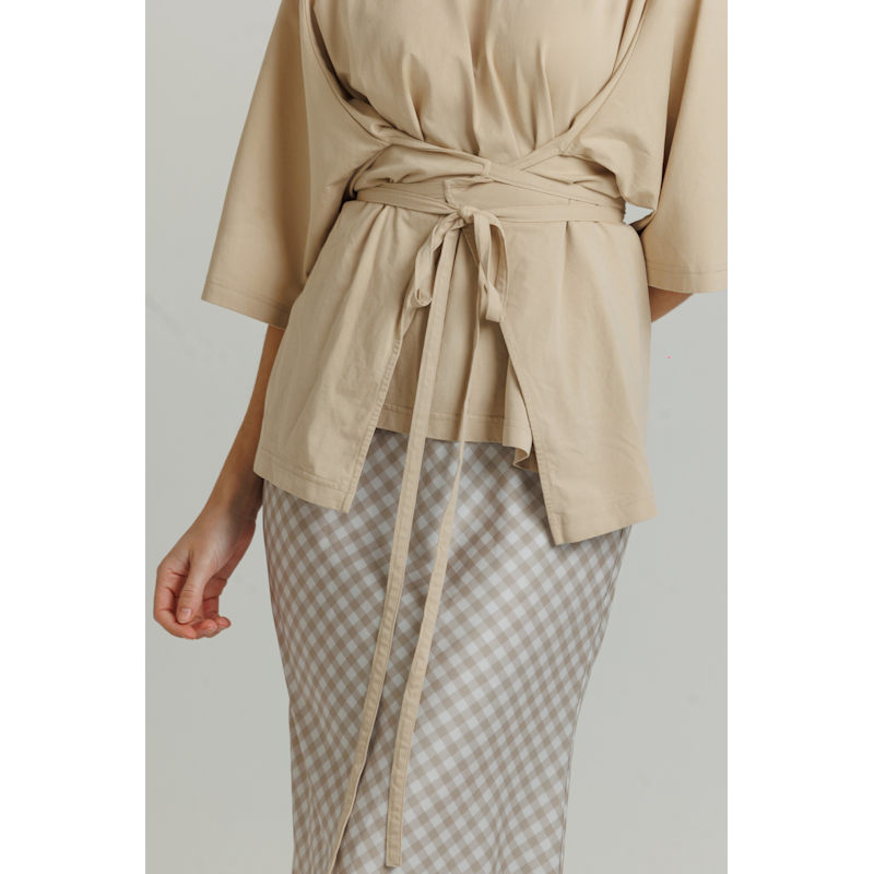 Thumbnail of Wrap Tie Tee Tan image