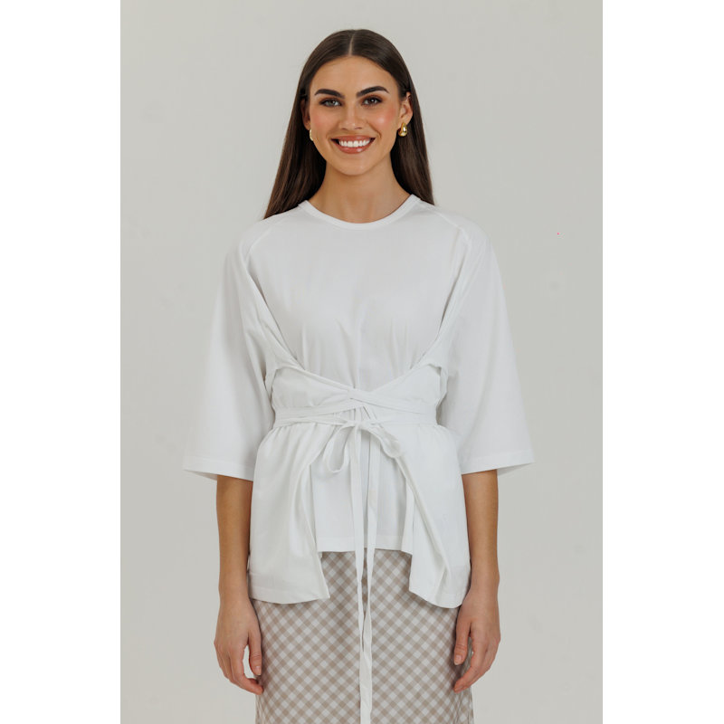 Thumbnail of Wrap Tie Tee White image