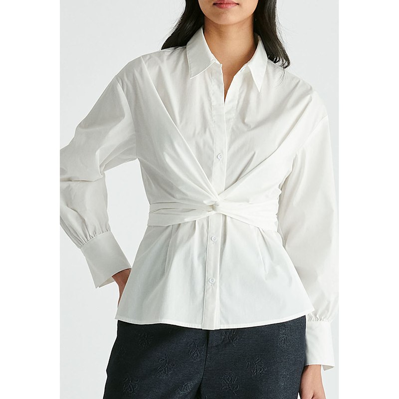 Thumbnail of Wrap Tie Waist Shirt In White image