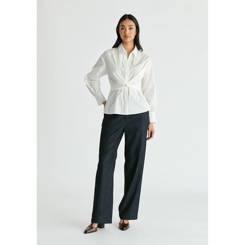 Thumbnail of Wrap Tie Waist Shirt In White image