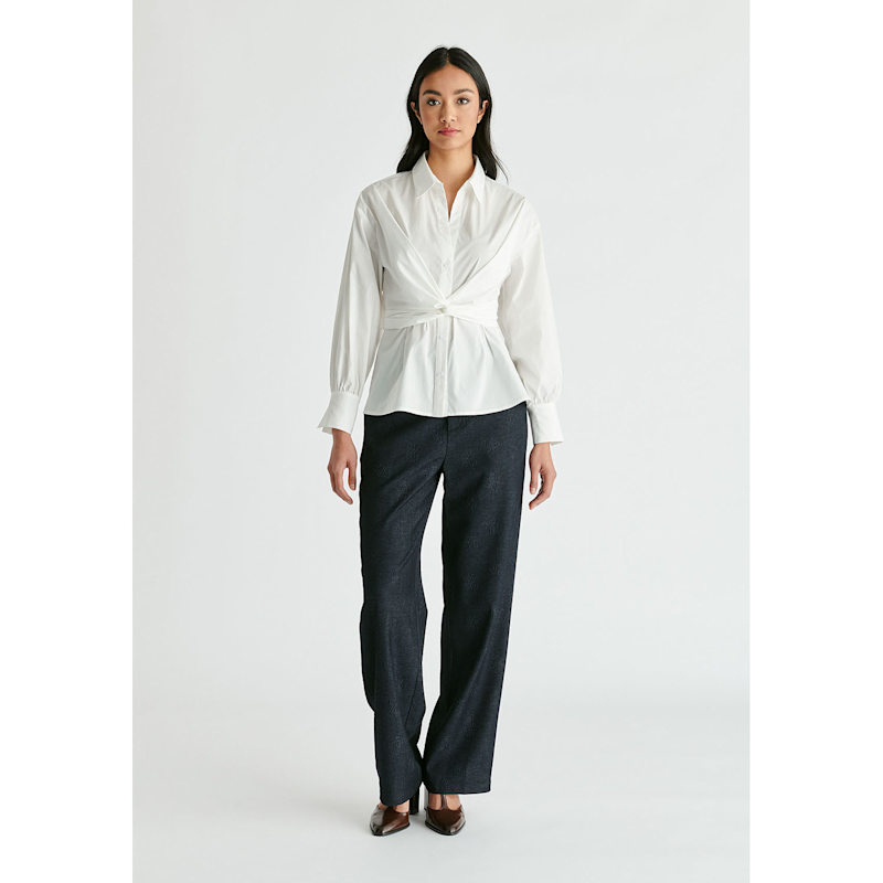 Thumbnail of Wrap Tie Waist Shirt In White image