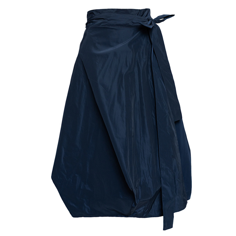 Thumbnail of Wrapped Skirt In Dark Blue Taffeta image