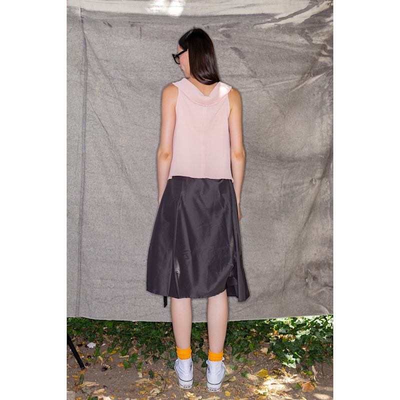 Thumbnail of Wrapped Skirt In Dark Grey Cotton image