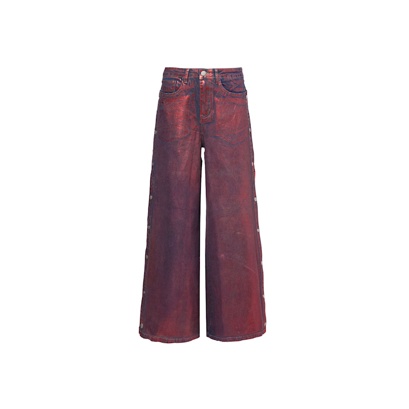 【RONRON】 R STAR PRINTED DENIM PANTS ♥2COLOR Pants - RONRON 론론