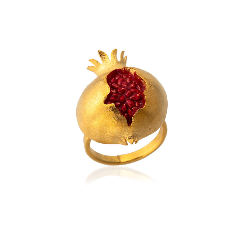 Thumbnail of Gold Pomegranate Adjustable Ring image