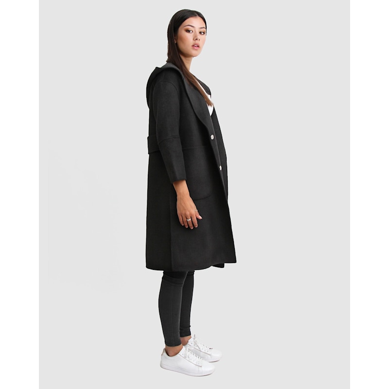 Walk This Way Wool Blend Oversized Coat - Black | Belle & Bloom