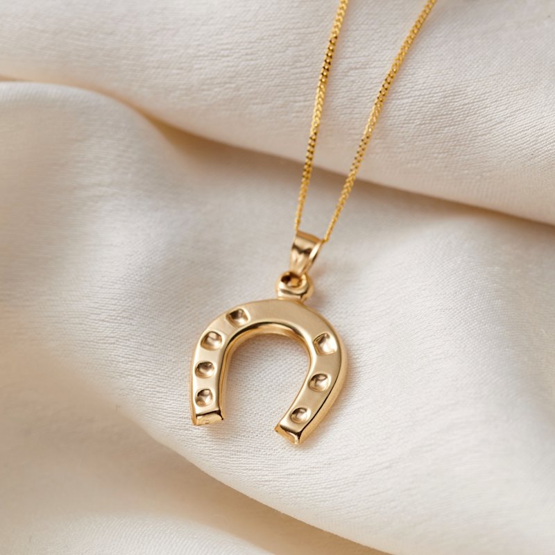 Thumbnail of 9Ct Gold Horseshoe Pendant Necklace image