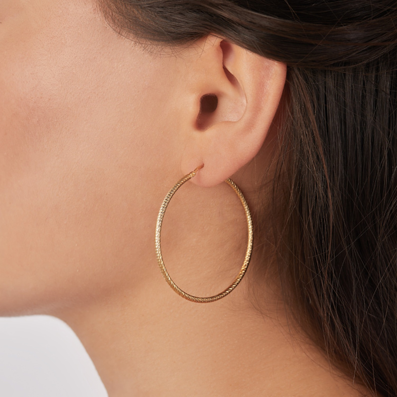 Thumbnail of Large Hoop Earrings In Yellow Gold image
