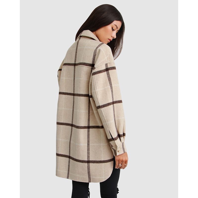 Thumbnail of Rivers Edge Plaid Shacket - Beige image