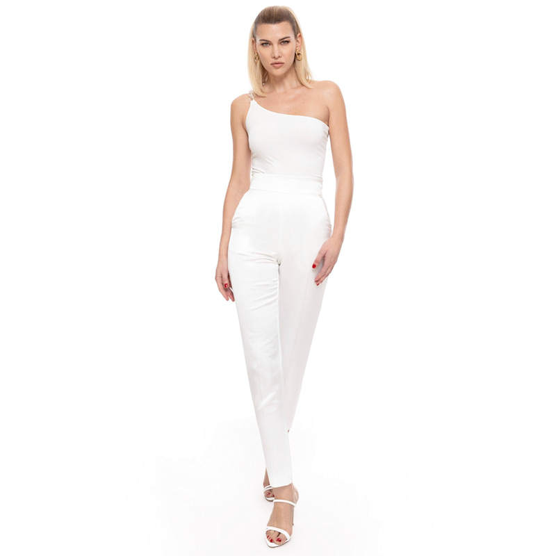 Thumbnail of One-shoulder White Bodysuit image