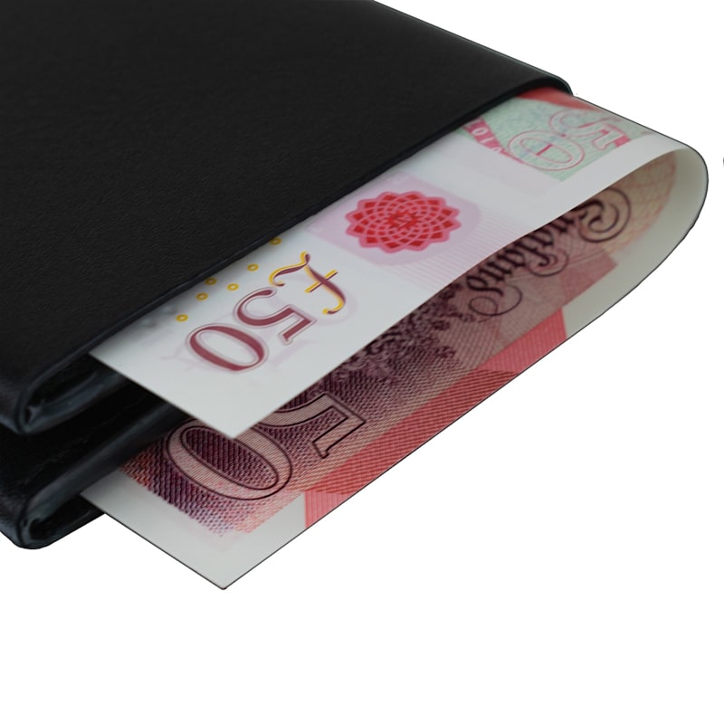 Thumbnail of Handmade Bifold Leather Wallet - Black image
