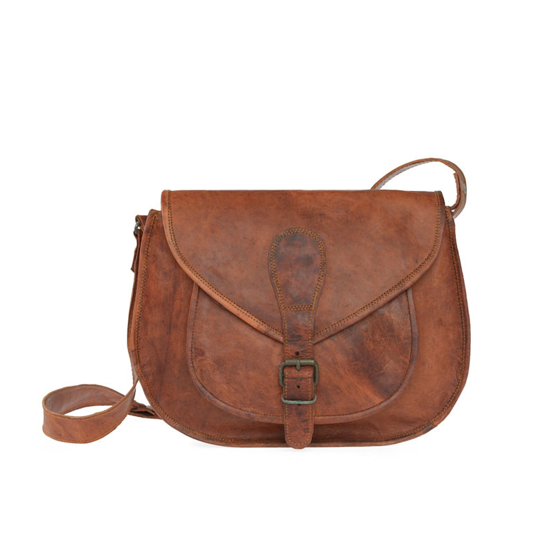 Thumbnail of Vida Vintage Leather Saddle Bag Large image