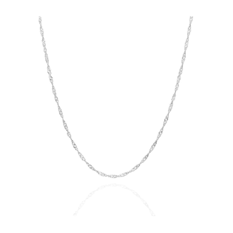 Twisted Curb Singapore Sterling Silver Chain Adjustable Size