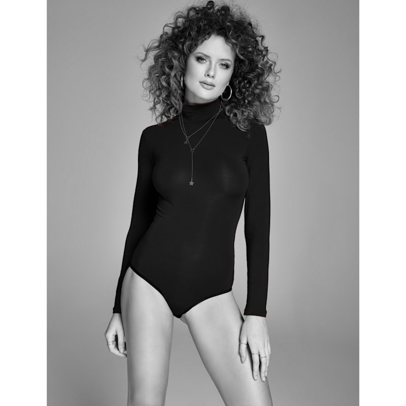 Thumbnail of Turtleneck Long Sleeve Viscose Bodysuit - Black image