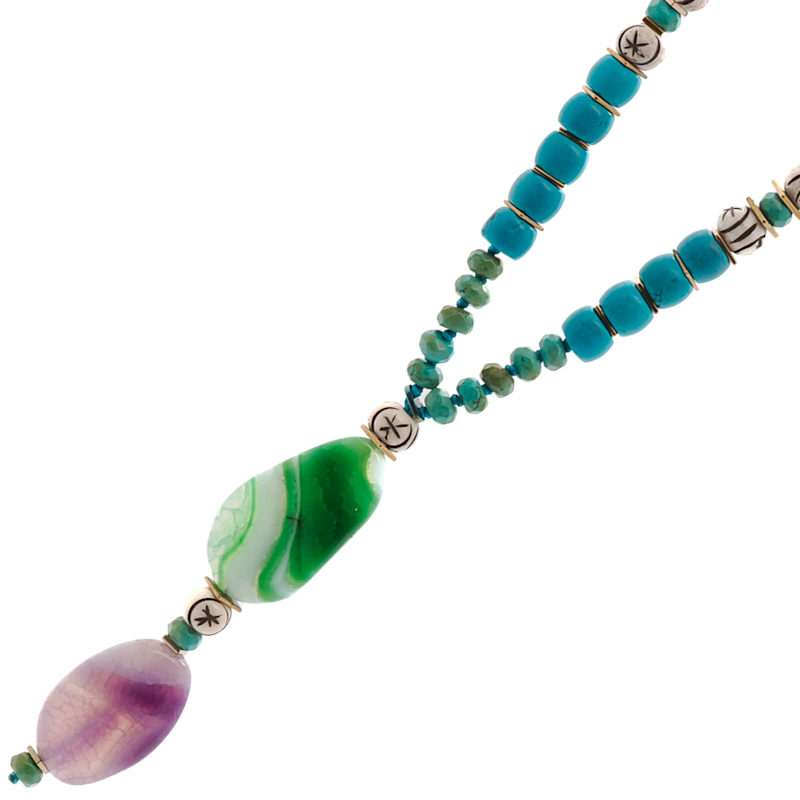 Thumbnail of Turquoise Gemstone Beaded Long Necklace - Turquoise image