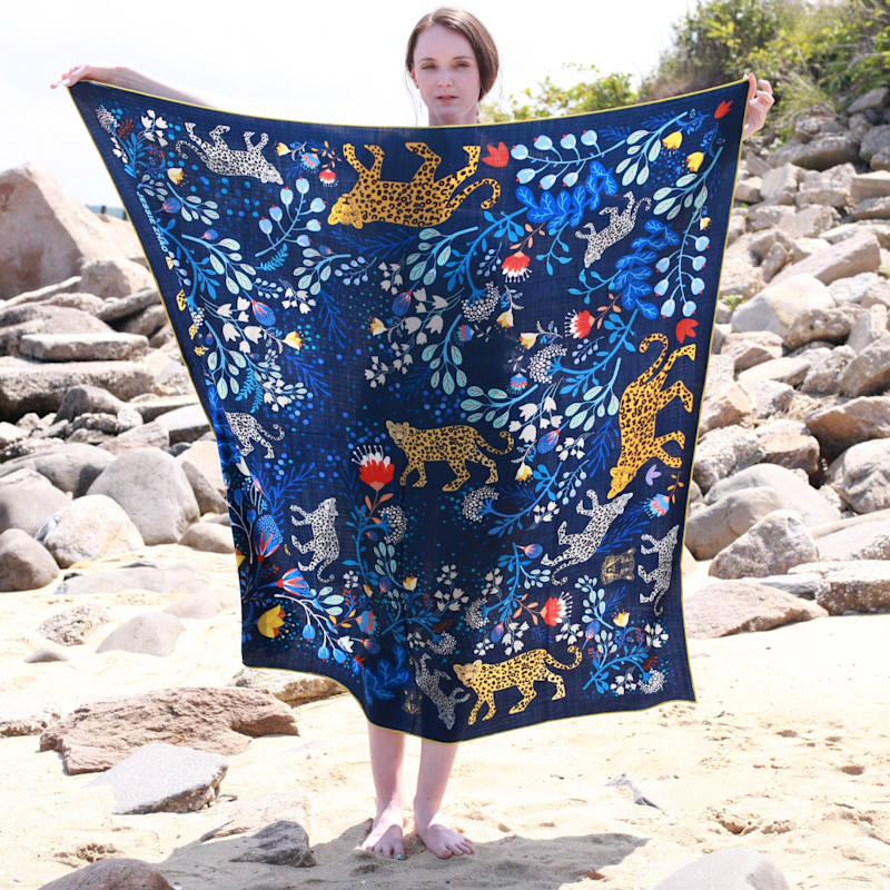 Thumbnail of Double Sided Wool Silk Shawl Of Amazon Rainforest Journey image