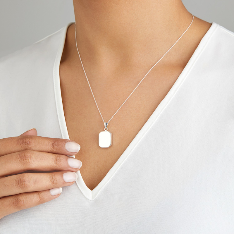 Thumbnail of Sterling Silver Small Square Locket Necklace image