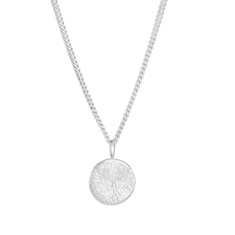 Thumbnail of Sterling Silver Men’S Molten Disc Necklace image