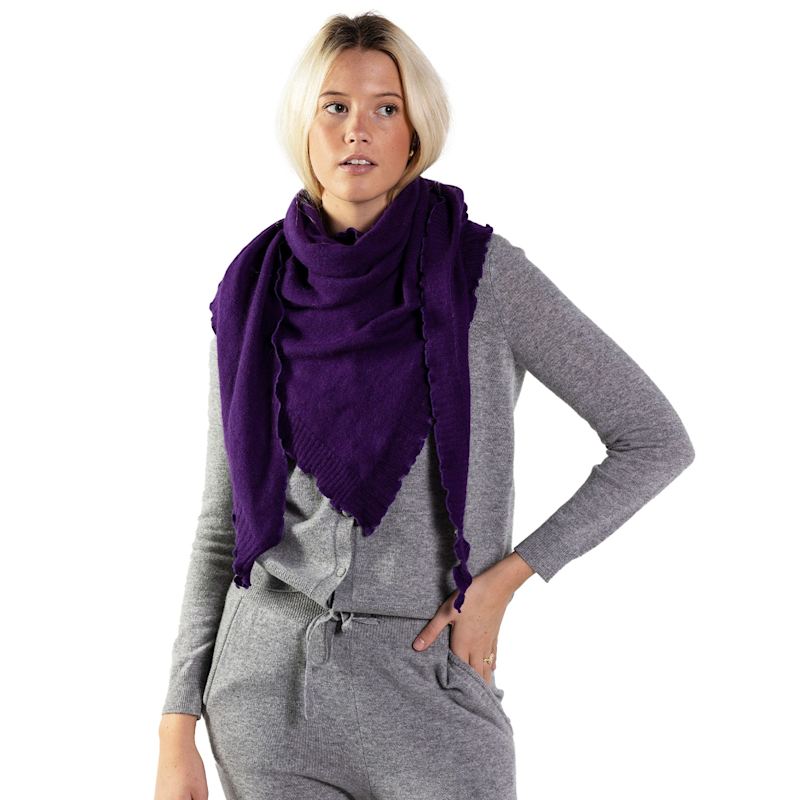 Thumbnail of Palma Triangle Cashmere Scarf Deep Purple image