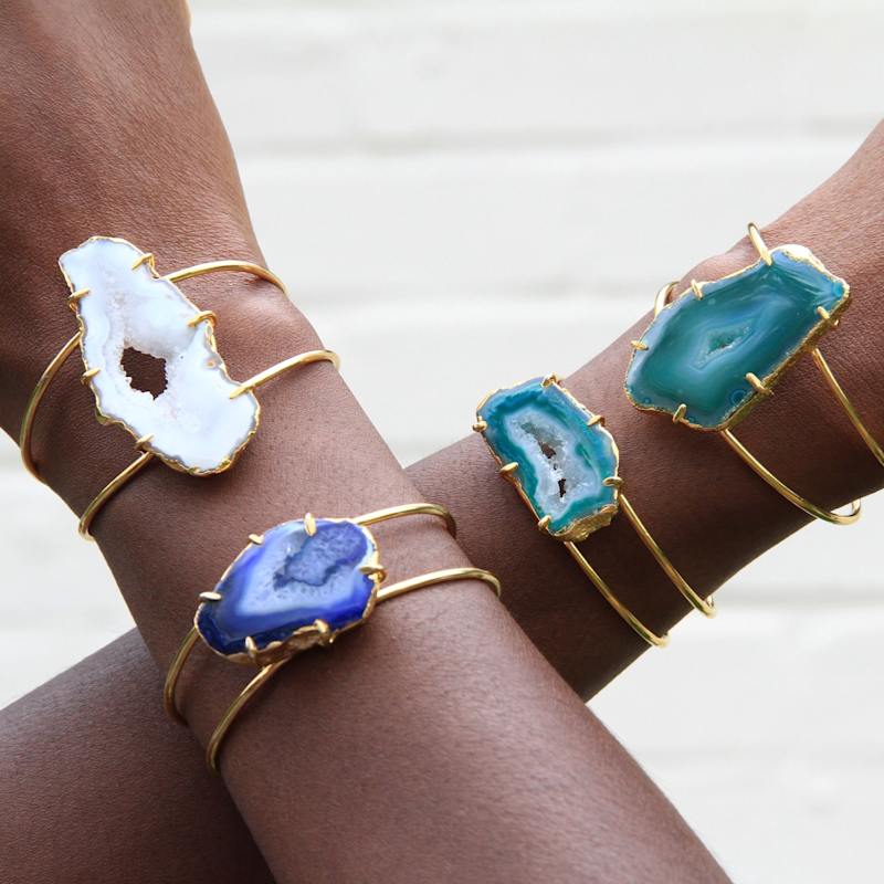 Thumbnail of Green Gemstone Summer Love Cuff Bracelet Horizontal image