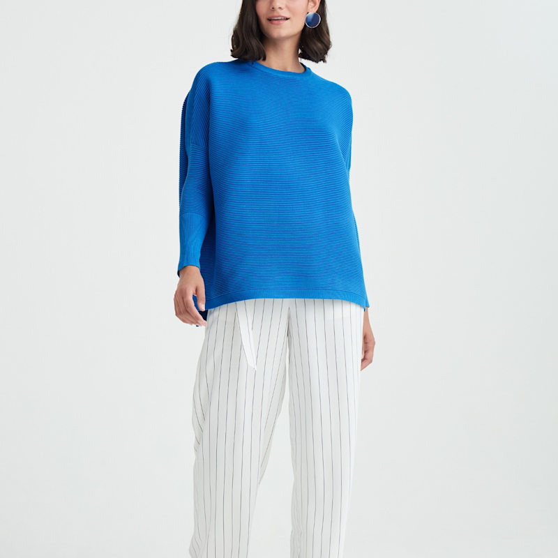Thumbnail of Paisie Ribbed Jumper In Blue image