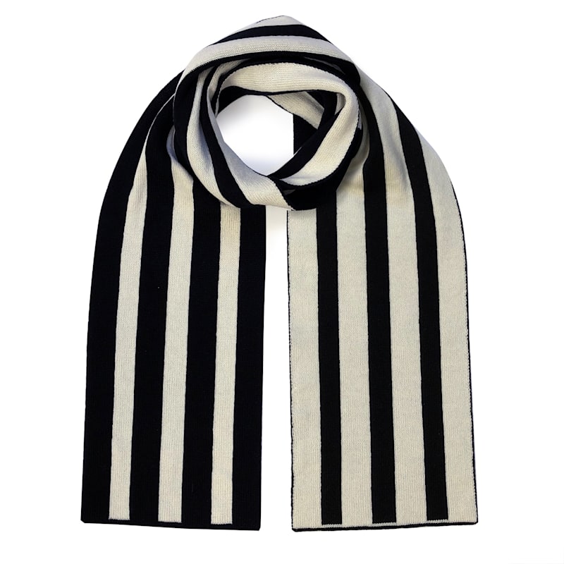 Peter Do】Striped Scarf Black